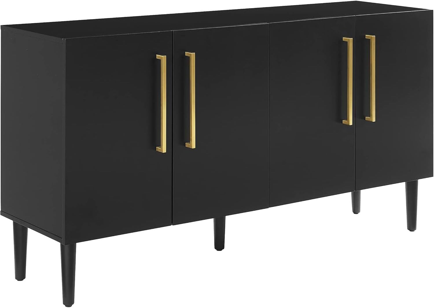 HomeStock Sideboard Cabinet - Modern Buffet with Golden Handles - 58" Wide