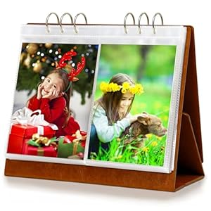 ZEEYUAN 120 Pockets of 4×6 Pictures Photo album Double-Side Displaying 4×6 Flip Photo Album on Stand Vertical 4×6 Family Photo Album Desktop Display