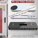 Support mural collant universel sans rupture compatible avec Aosu, Arlo, Blink, Eufy, Nest, Netamo, Reolink, Tapo, Wyze Video Doorbell Wireless Security Camera & Autres adhésifs (SLIM taille)