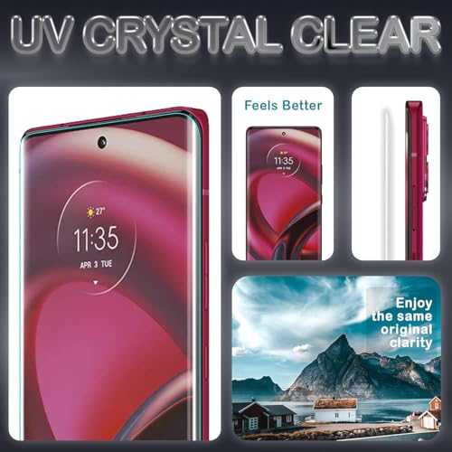 Image of Diruite UV Tempered Glass for Motorola Edge 30 Fusion - Premium 9H Hardness, Full Edge-to-Edge Coverage, Crystal HD Clarity, UV Glue with Easy Installation Kit (Pack of 1)