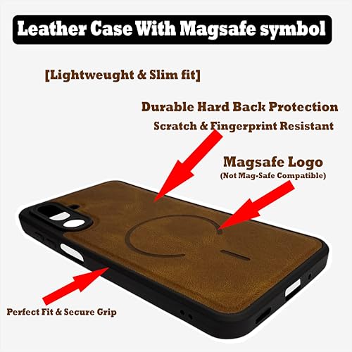 Image of SBMS Back Cover for Samsung M36 / F36 5G | Ultra Slim Soft Rubberised Hard Case | Oil Feel Soft Leather Back | Mag-Safe Design (Mag-Safe Not Support) | Camera Protection Case For Galaxy M36 5G (Brown)