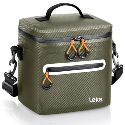 Lekesky Sac Glacière Isotherme 20L, Glacière Souple Étanche et Imperméable, Isolation Longue Durée jusqu’à 24h, Idéal pour Pique-nique, Camping, Plage et Barbecue, Vert armée