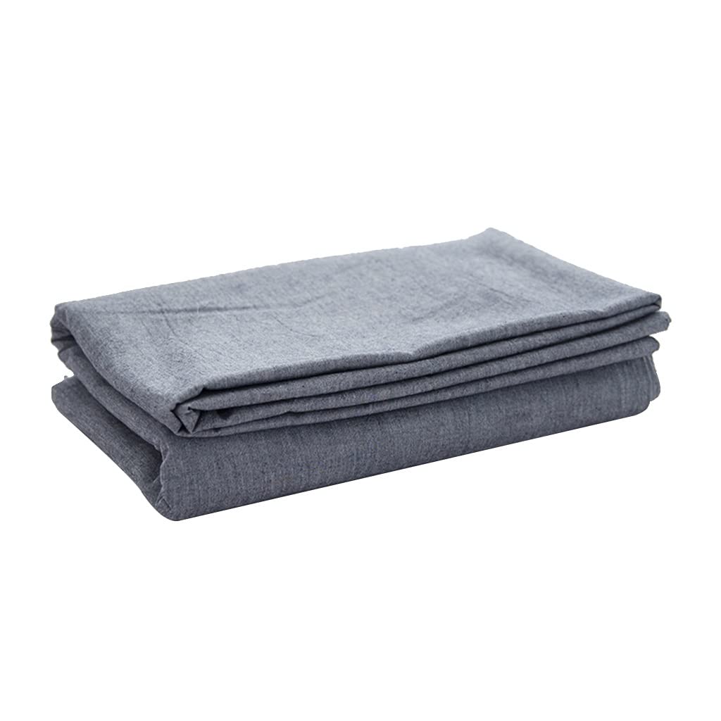 LHHL Fitted Sheet 100% Washed Cotton Bed Sheets 20cm Deep Pocket Solid Color Fitted Bottom Bed Sheets Twin Queen King Ultra Soft Breathable (Color : Navy blue, Size : 150x200x20cm)