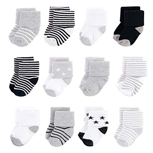 Image of Hudson Baby baby-girls Cotton Rich Newborn and Terry Socks