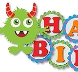 Monster Birthday Banner Party Decoration Supplies - 