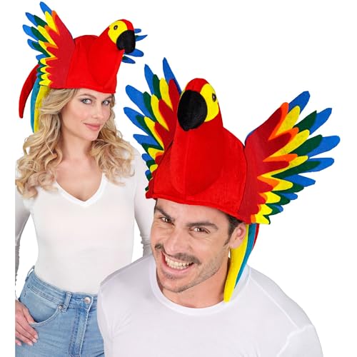 W WIDMANN MILANO Party Fashion - Hut Papagei, Vogel, Tierkostüm, Kopfbedeckung für Karneval