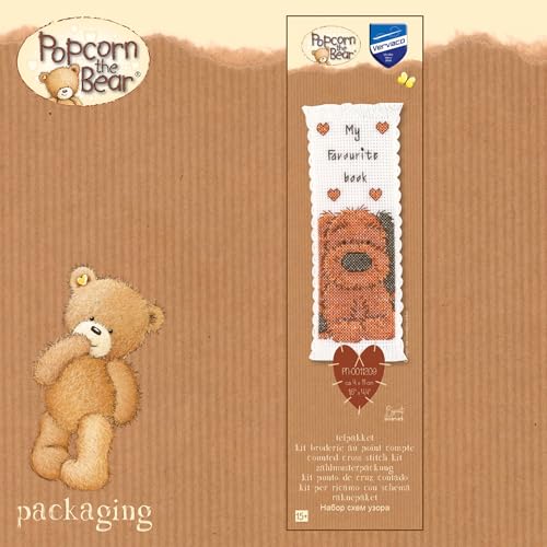 Kit point de croix compté marque-page DIY Popcorn Biscuit Vervaco