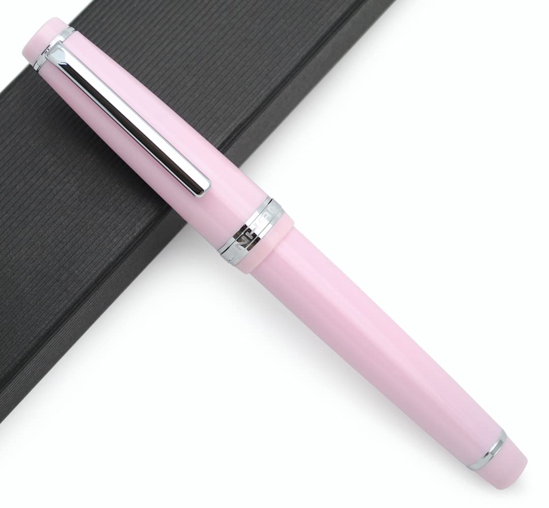 JINHAO 82 Fountain Pen with Silvery Clip (F Nib 0.5mm, Pink)