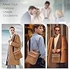 SPAHER Men Shoulder Bags Leather Handbags Messenger Business Bag Crossbody Satchel Sling Waterproof Travel Bag Daily Man Bag Gift with Adjustable Shoulder Strap for Ipad 9.7 Inch Brown #1