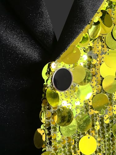 Men's Sequined Blazer for Prom Notched Lapel Single Breasted One Button Unique Design Jacket3