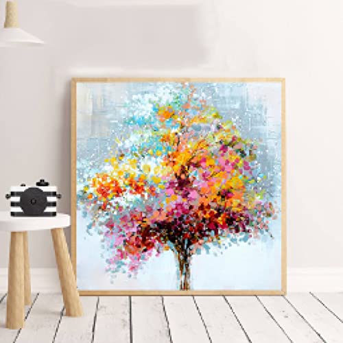 Affiche modern aquarelle de l'arbre de vie pour la deco du salon 20x20 cm