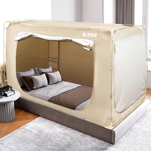 Bed Tent Bed Canopy Full Size Tents for Adult and Kids- Original Design Portable Dream Tent Indoor Sleeping Tents 70% Blackout with 3 Doors Breathable Big Space Tents