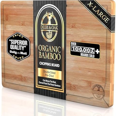 Deer & Oak X-Large Bamboo Chopping Board Cover