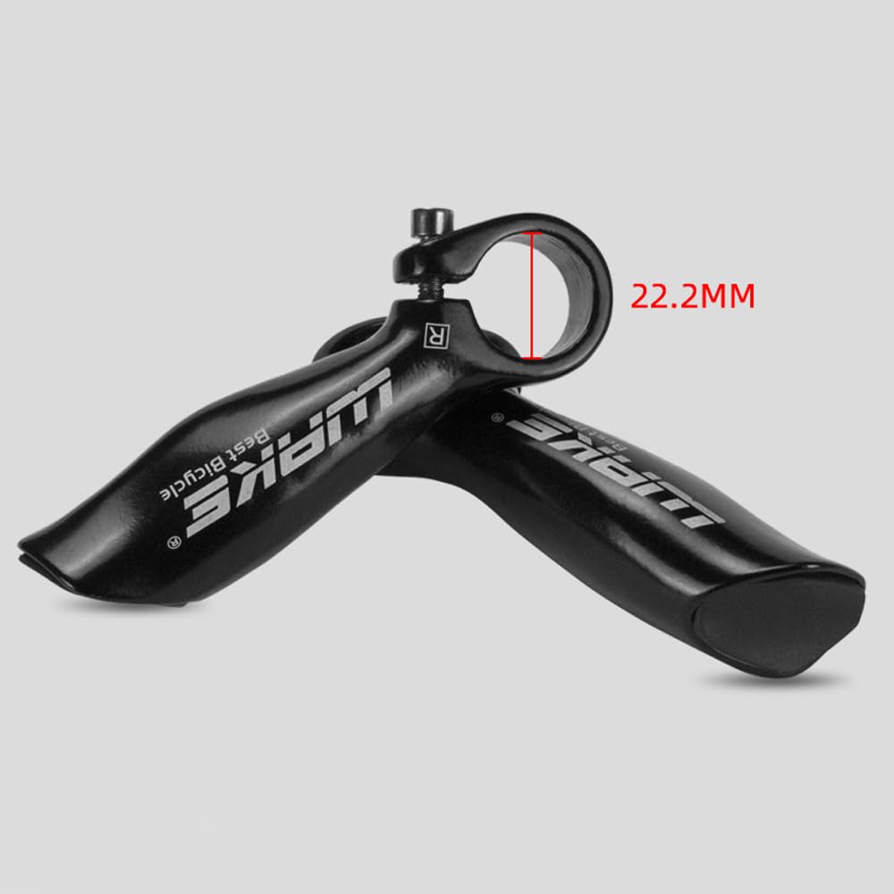 Anicy 2 Manopole MTB - Manopole per Bicicletta, Mountain Bike, Manubrio Fine, Lega di Alluminio, Maniglie di Sicurezza 22.2 mm, Nero
