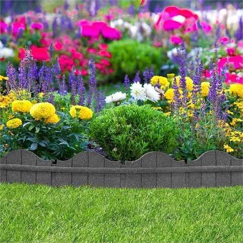 Carolina Garden Border 4-ft Rubber Landscape Edging Section 120cm (Grey, 1, PACK)