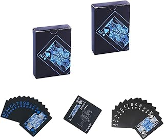 NW 2pcs Cool Plastic Playing Cards, Deck of Cards, Waterproof Playing Cards Poker Cards for Gift Party Game,Deck of Playing Cards for Poker Cards Players Family Party BBQ Game