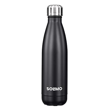 Amazon Brand - Solimo 1000ml Stainless Steel Insulated (Thermosteel) Water Bottle | 24 Hours Hot and Cold | Leakproof, Rust and Corrosion Resistant| for Travel, Office, Trekking, Home (Black)