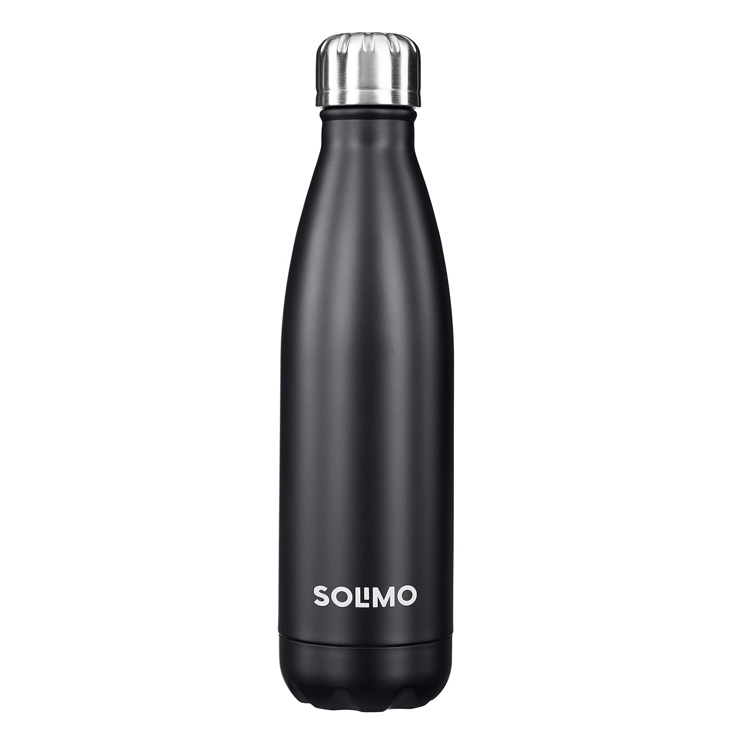 Amazon Brand - Solimo Stainless Steel Insulated 24 Hour Hot or Cold Water Bottle for Men, Women & Kids, 1 Litre (Black)