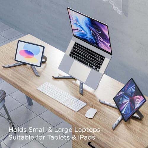 Image of eo Laptop Stand Adjustable with Ventilation for Cooling Ergonomic Portable Tabletop Laptop Riser Stand Compatible for MacBook, HP, Dell, Lenovo, Asus (ZOD)