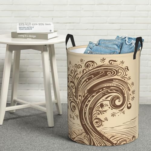 Grand panier à linge pour dortoir et chambre sac pliable motif arbre - 7