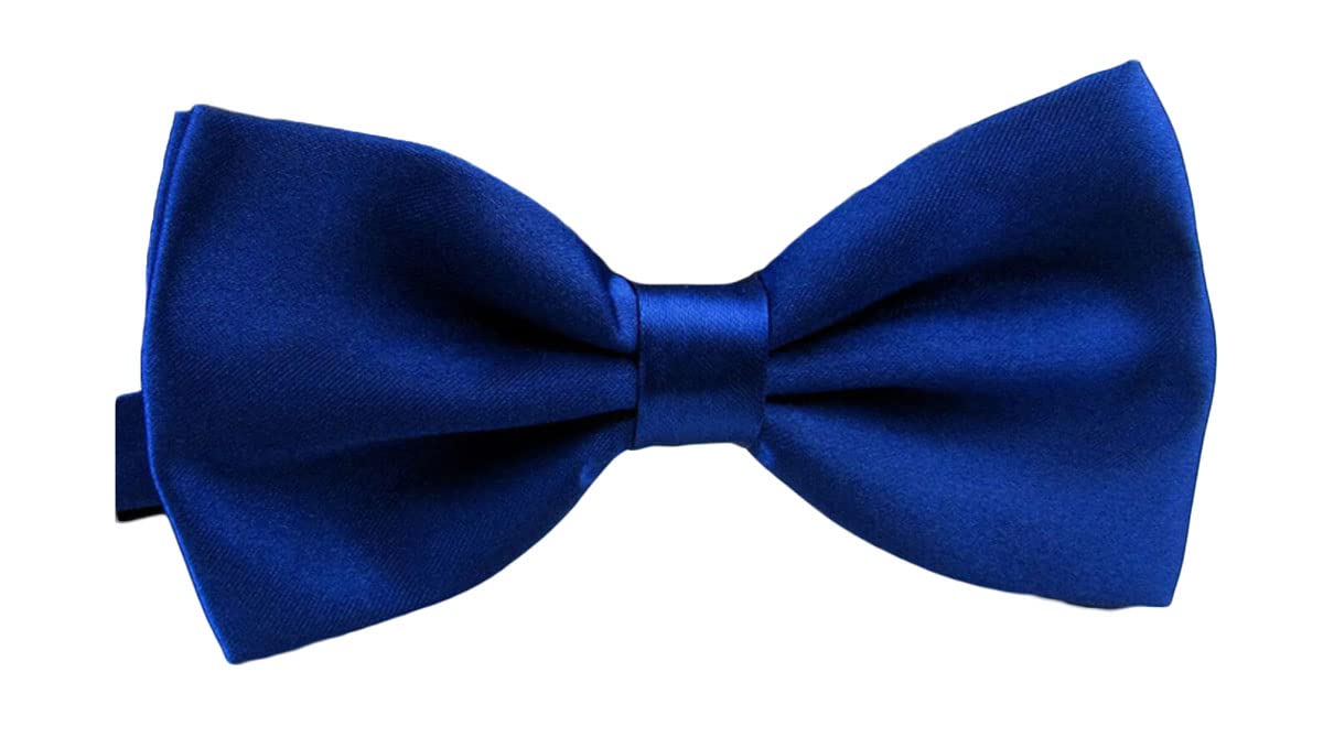 Botong Men's Royal Blue Pre-Tied Bow Ties Satin Tuxedos Bowtie Adjustable Formal Neck Bowtie For Partie