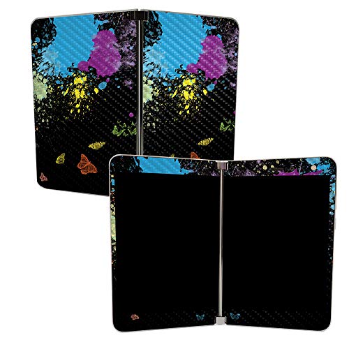 MIGHTY SKINS MightySkins Carbon Fiber Skin for Microsoft Surface Duo - Splatter | Protective, Durable Textured Carbon Fiber Finish | Easy to Apply, Remove, and Change Styles | Made in The USA