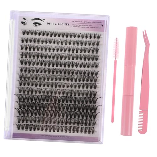 Healeved False Eyelashes Set Lash Clusters Kit Fluffy Eyelashes Extension Kit Lash Bond Seal for Natural Makeup Look