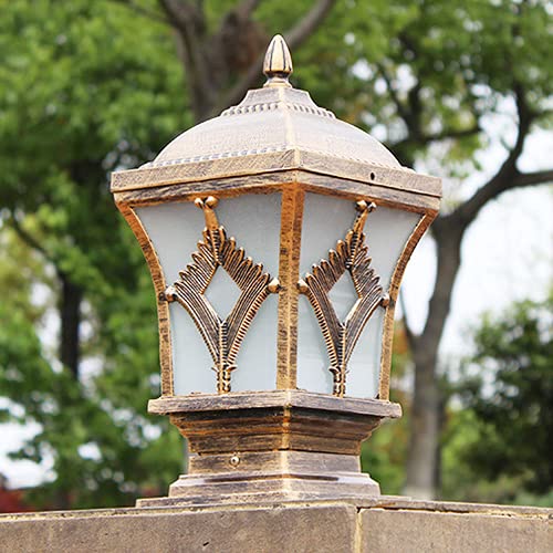Lámparas de columna de bronce impermeables para exterior, jardín y poste de luz 3