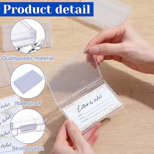 Caeuiciw 50 Packs Business Card Case, Credit Cards Cases, Eyelash Cases Holder, Plastic Clear Small storage Case for Business Cards, Credit Card, Eyelash and Gadgets