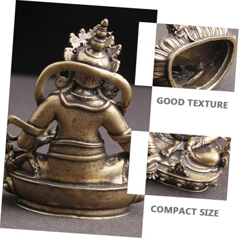 Statue Bouddha en laiton véritable : objet d'artisanat doré d'exception - 4