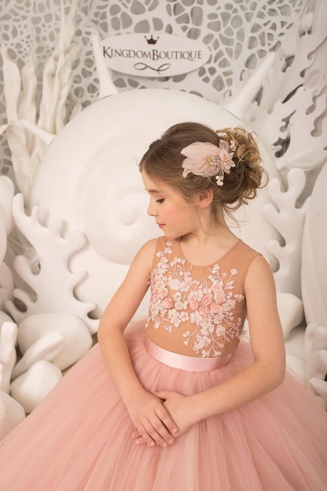 Vestido de niña de Flores con Apliques de Tul, Princesa para Fiesta de Boda, Desfile Formal, Fiesta, Vestidos de Baile para niños y Adolescentes, niña de Flores