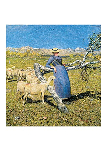 Spiffing Prints Giovanni Segantini - Poster stampa artistica senza cornice Mezzogiorno sulle Alpi - Medio - Semi Gloss