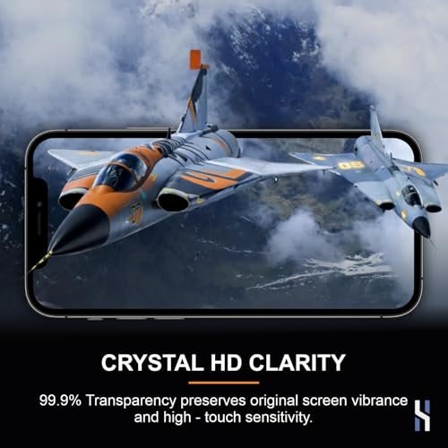 Image of Tempered Glass for iPhone 12 Pro Max (6.7 Inch) Military Grade 9H Screen Guard, Anti-Scratch, Shatterproof, Edge-to-Edge Full Coverage - Black Border