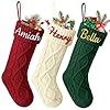 Personalized Christmas Stockings with Name Embroidered Knitted Christmas Stockings 18 Large Xmas Stocking Custom Christmas Stocking for Family Kids