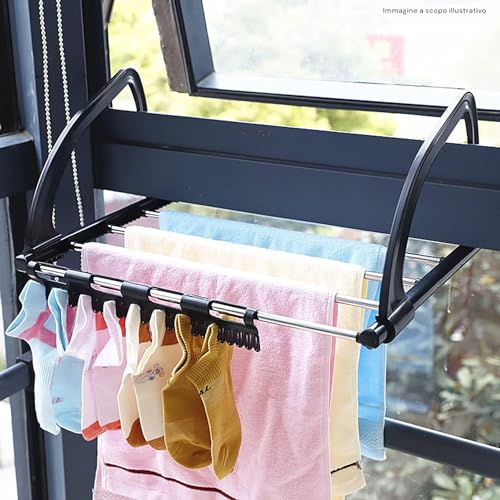 Étendoir à linge de balcon facile à ouvrir pour petits espaces - 6