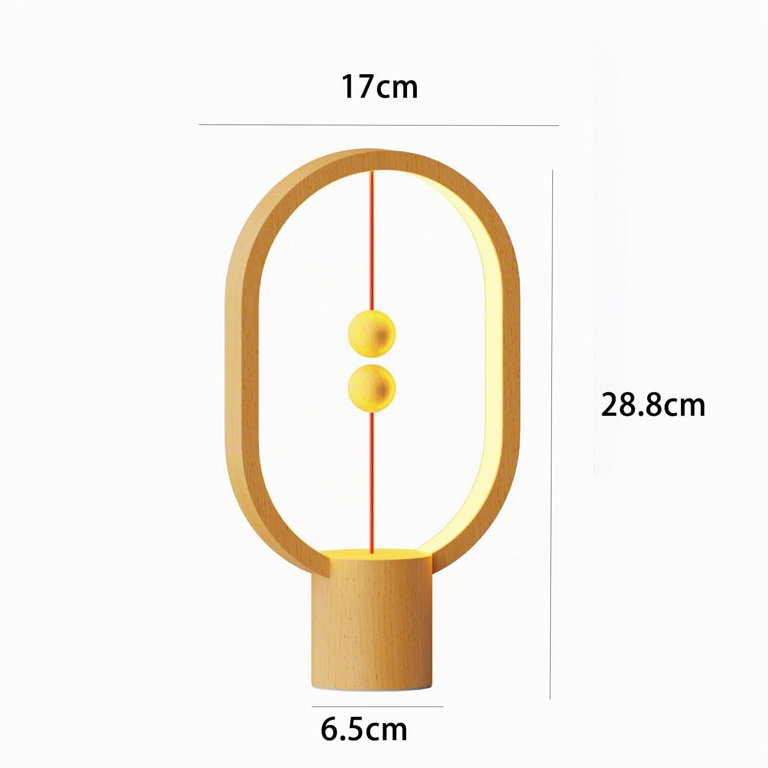 Modern LED Tischlampe mit Magnetischer Mid-Air-Schalter, Nachttisch Tischleuchte Magnetische Schwebende Balance-Lampe LED-Nachtlicht Deko Schreibtischlampe aus Holz für Arbeitszimmer Schlafzimmer Büro