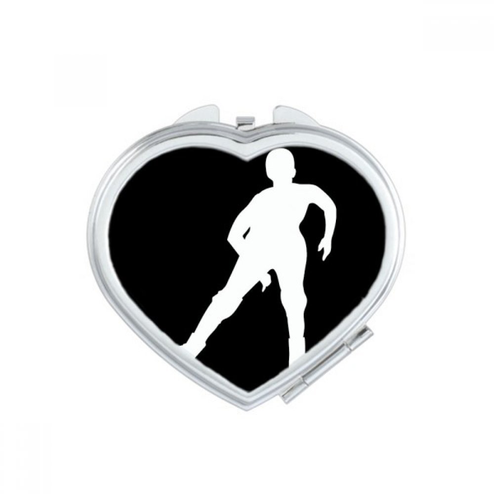 Miroir de poche mignon motif coeur et ski, le petit cadeau idéal