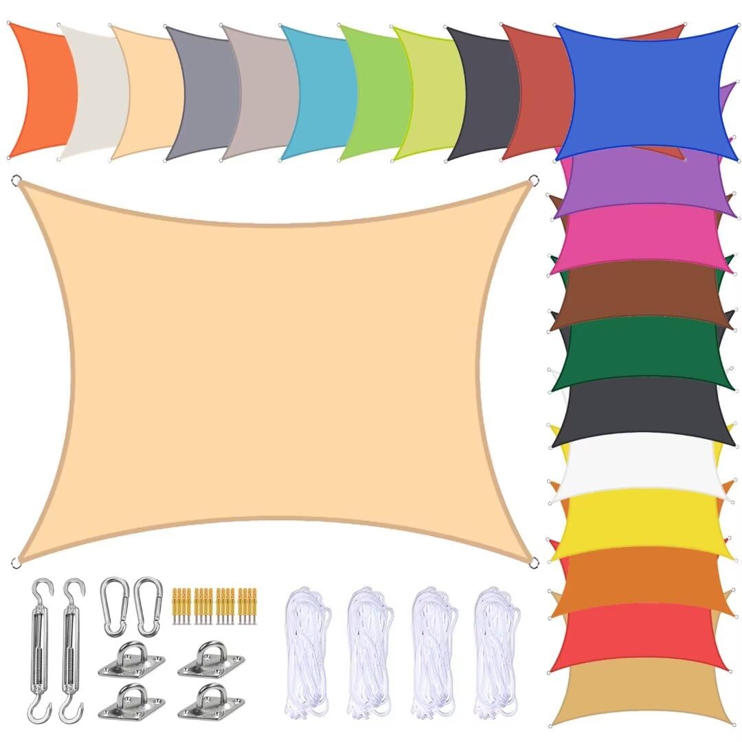 Voile d'ombrage housse d'extérieur 2x2m contre soleil et pluie