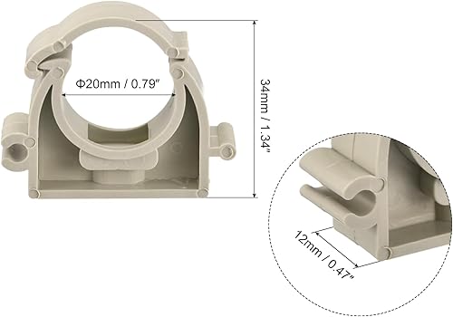 Miniatura 7 de uxcell Pinzas de tubo de 0.984in de diámetro, accesorios de manguera de agua PPR, soporte de tubo con cerradura para suministro de agua, gris, 12