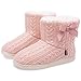 GURGER Chausson Montant Femme Fourrure Chaud Hiver Chaussons Bottes Pantoufles Bottines Peluche Doublé Maison Slipper Rose Taille 39 40