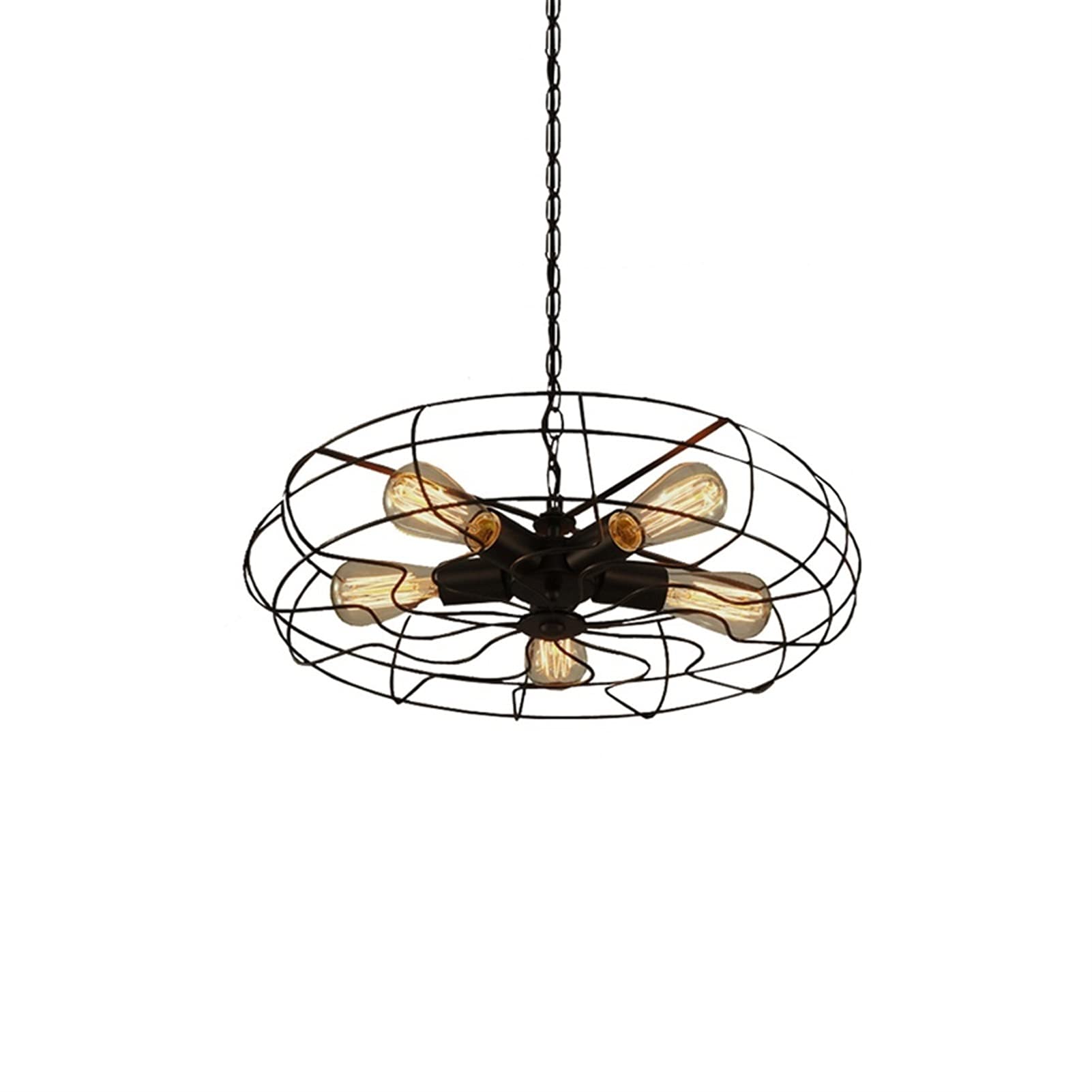 Suspension rétro 5 têtes E27 pour créer une ambiance bistrot et salon