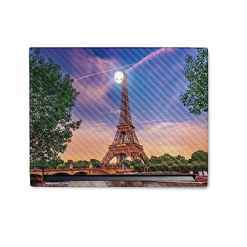 Image of MightySkins Carbon Fiber Skin Compatible with Alienware M18 R1 (2023) Full Wrap Kit - Eiffel Tower | Protective, Durable Textured Carbon Fiber Finish | Easy to Apply & Change Styles | Made in The USA