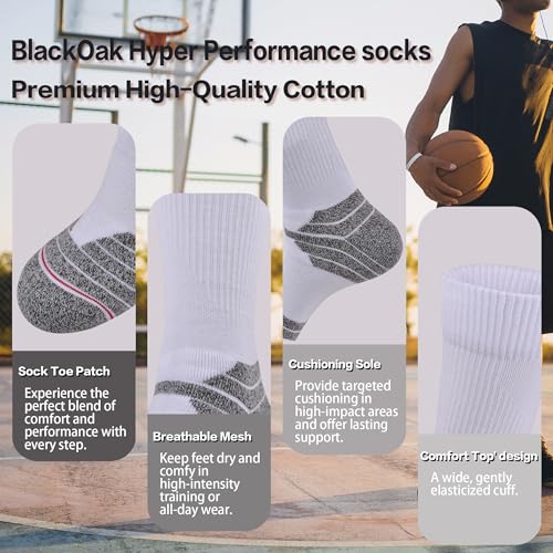 BlackOak Basketball Socks with Anti-Slip Sole, Cushioned Cotton Sports Socks for Men & Women, Breathable & Durable3