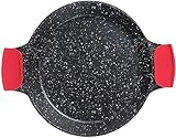 ROYAL SWISS® Paellapfanne 36 cm – Induktionsgeeignet – Aluminiumguss mit Marmor Antihaftbeschichtung – Für alle Herdarten – Spülmaschinengeeignet – Paella Pfanne für 11–18 Personen – Schwarz (36 cm)