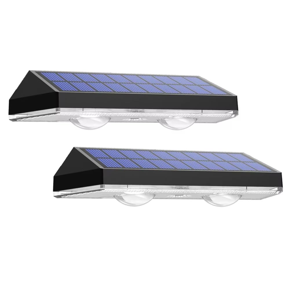Akfldms Solar Fence Lights 3000K/4500K/6000K 3 Modes for Wall/Patio/Outside/Post/Yard/Garden/Stair, Auto ON/Off Deck Lighting
