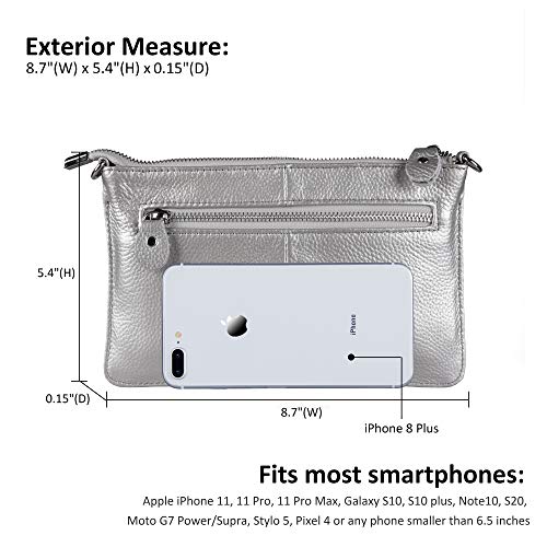 Image of befen Genuine Leather Wristlet Clutch Wallet Purses Small Crossbody Bags for Women with RFID Blocking Card Slots