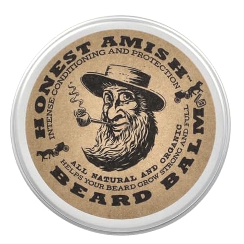 Honest Amish Beard Balm bez spłukiwania odżywka do włosów - wykonana wyłącznie z naturalnych i organicznych składników - Opakowanie 2 uncje