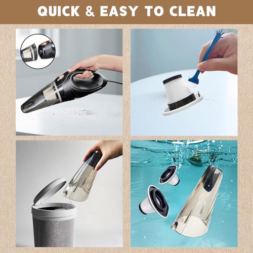 Miloll Car Vacuum Cleaner Handheld - Portable Handheld Mini Car Hoover W/ 16ft Cord, Bag, & Attachments - Small Cleaning Kit, RV, Boats, Travel - Car Accessories for Men and Women (Black) - Image 6