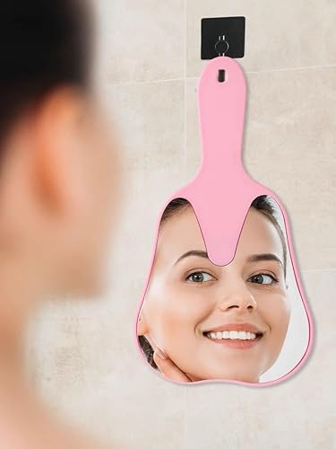 Miniatura 2 de MrHugoo - Espejo de mano con forma de dientes bonito espejo de maquillaje espejo dental de plástico de mano con mango colorido