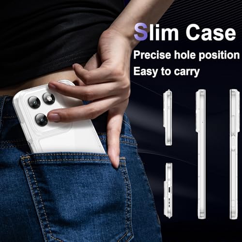 Image of Case for Motorola Moto G87 /Moto G77 /Moto G67 5G, Military Grade Drop Protection Phone Case, Yellowing Resistant, Anti-Scratch Hard PC Back, Shockproof Hard Ultra-Thin Protective Cover, Clear